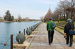 運河沿いの遊歩道